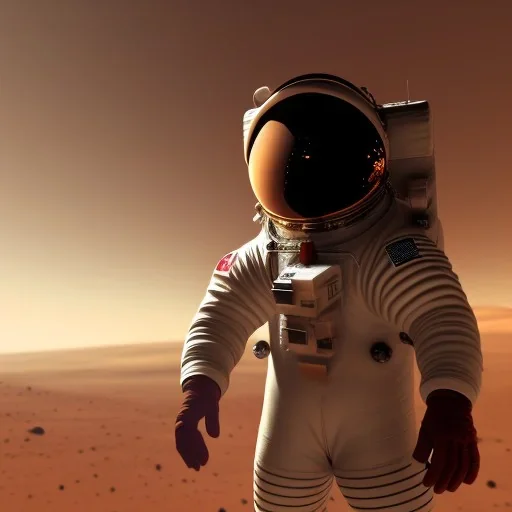 astronaut watching tv on mars unreal engine 5, octan render