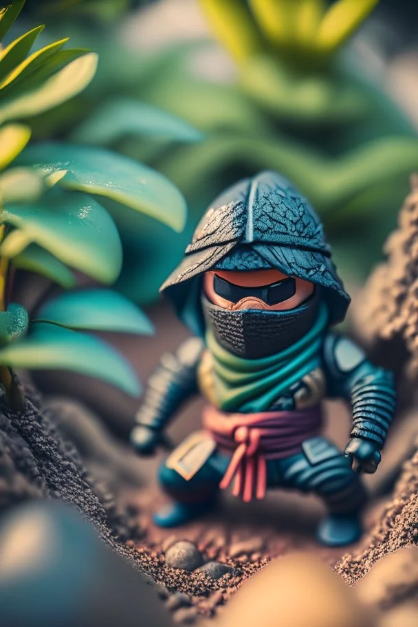 ninja kinder garden, hi detail, 4k, clear focus, depth of field, color correstion