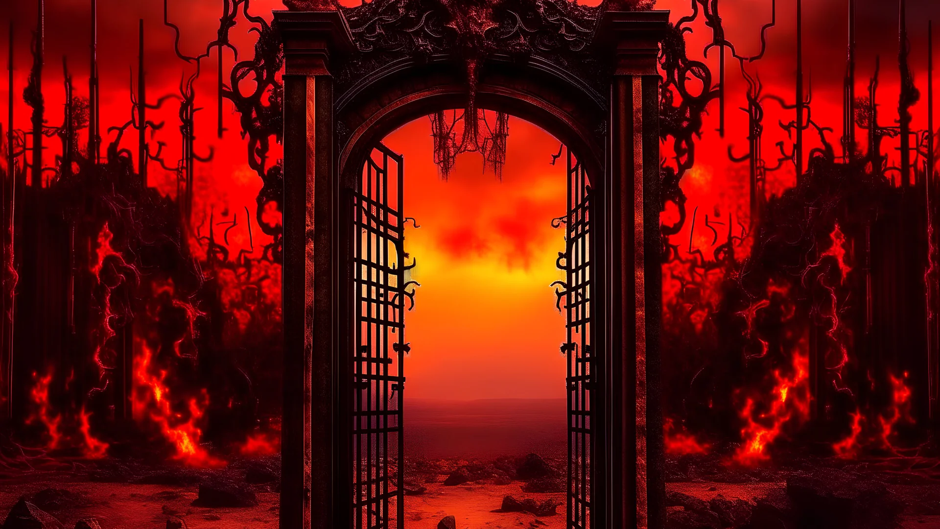 A gate to hell, high detailed, real photo