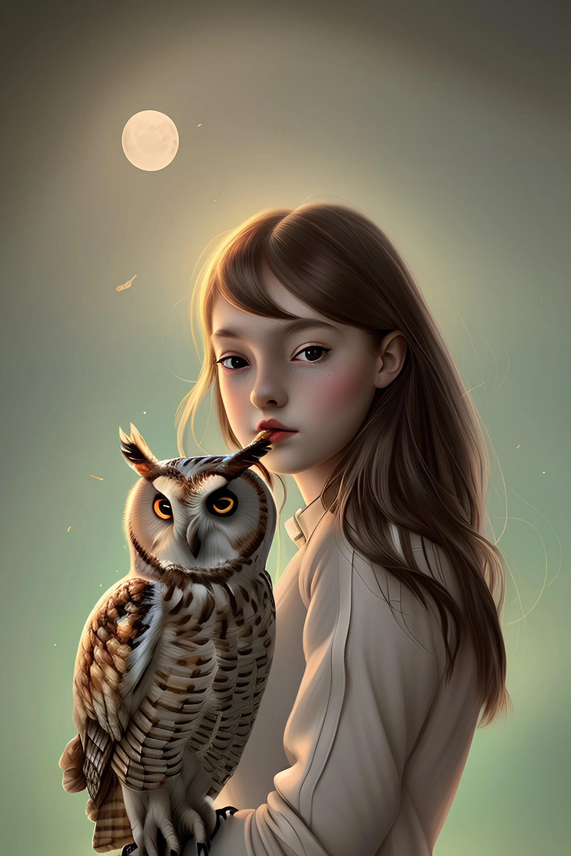 girl with an owl