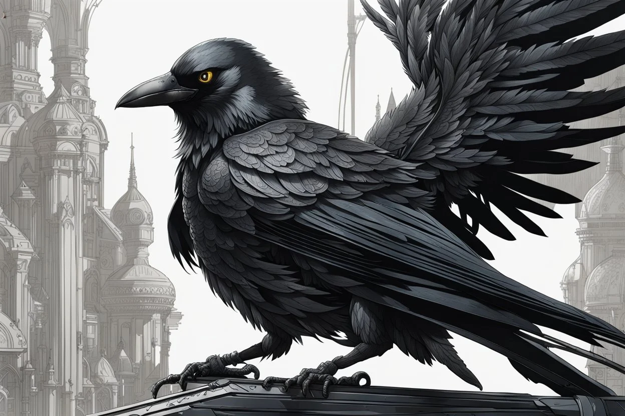 Symbiote Cyber Machine crow in 8k nier automata drawing style, black wings, close picture, apocalypse, intricate details, highly detailed, high details, detailed portrait, masterpiece,ultra detailed, ultra quality