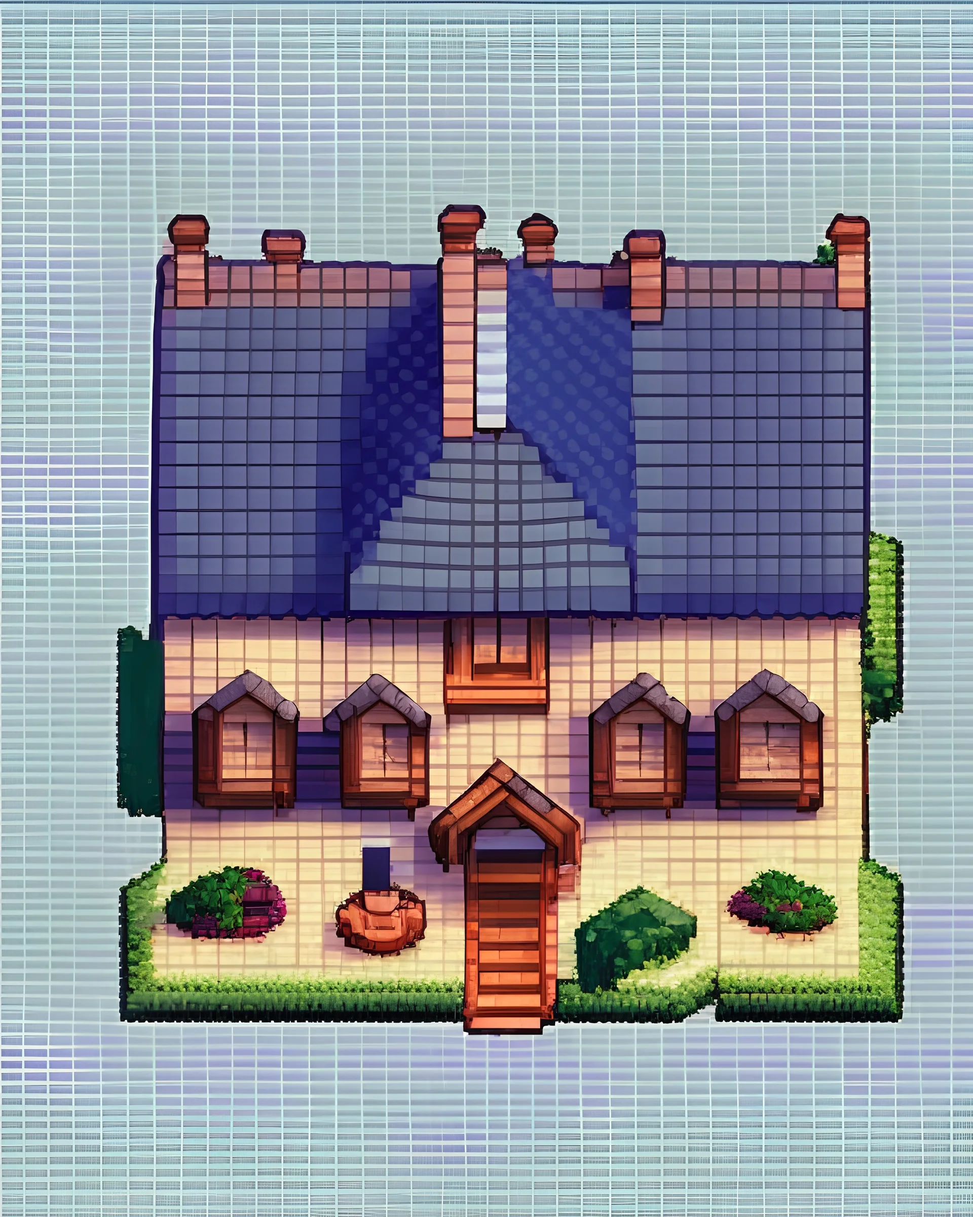 top-down, simple baker house, pixel art, stardew valley, no background, transparent png,