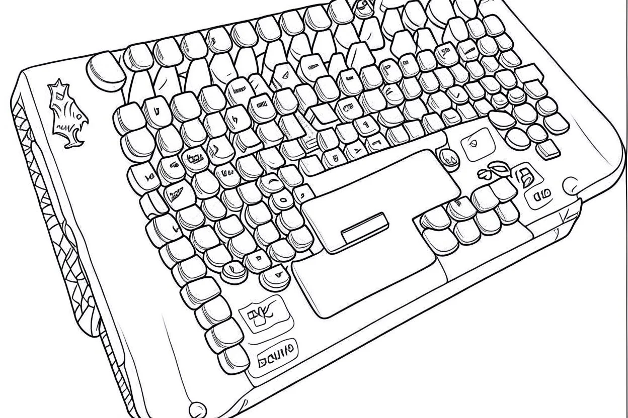 keyboard coloring page