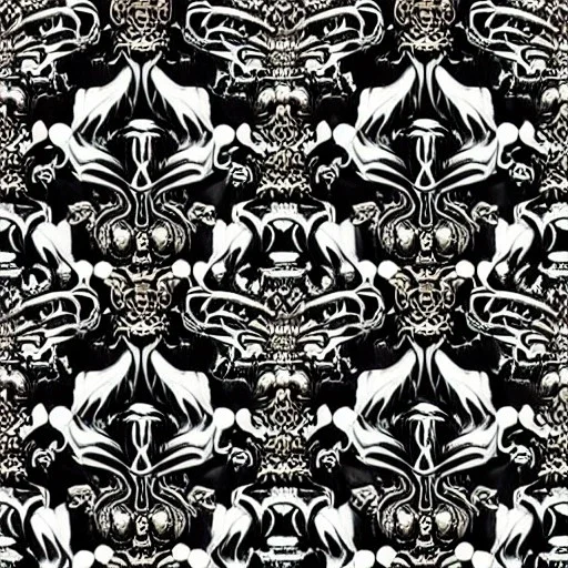 the source of future growth dramatic, elaborate emotive metallic Baroque and Rococo styles to emphasise death as a transcendental, seamless pattern, symmetrical, large motifs, sistine chapel ceiling, 8k image, sharp focus, gothic mothifs and (skulls:1) in rococo style, black metal forge, black colors, perfect symmetry, 3D, no blur, sharp focus, photorealistic, insanely detailed and intricate, cinematic lighting, Octane render, epic scene, 8K