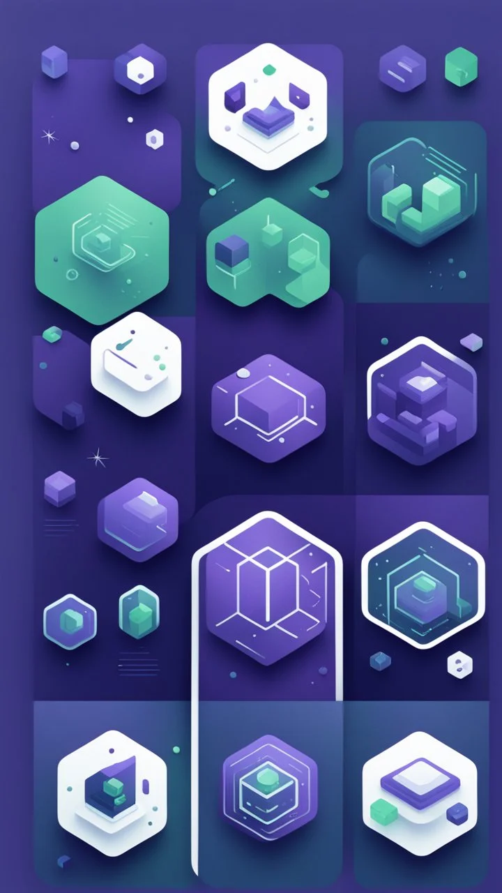 illustrations with a simple art style that show webiste's home page use dark blue-purple and green HEX:00FF00