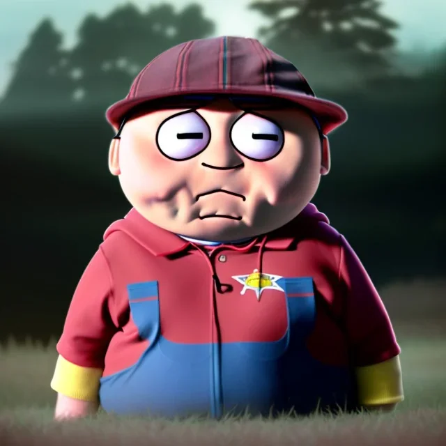 Eric Cartman toddler, full body, dramatic lighting, hyper realistic