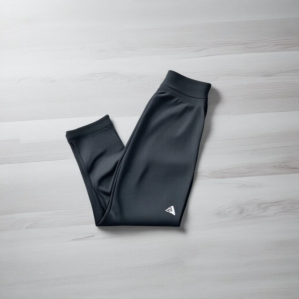 Folded sportlegging, top view, flat lay, realistic