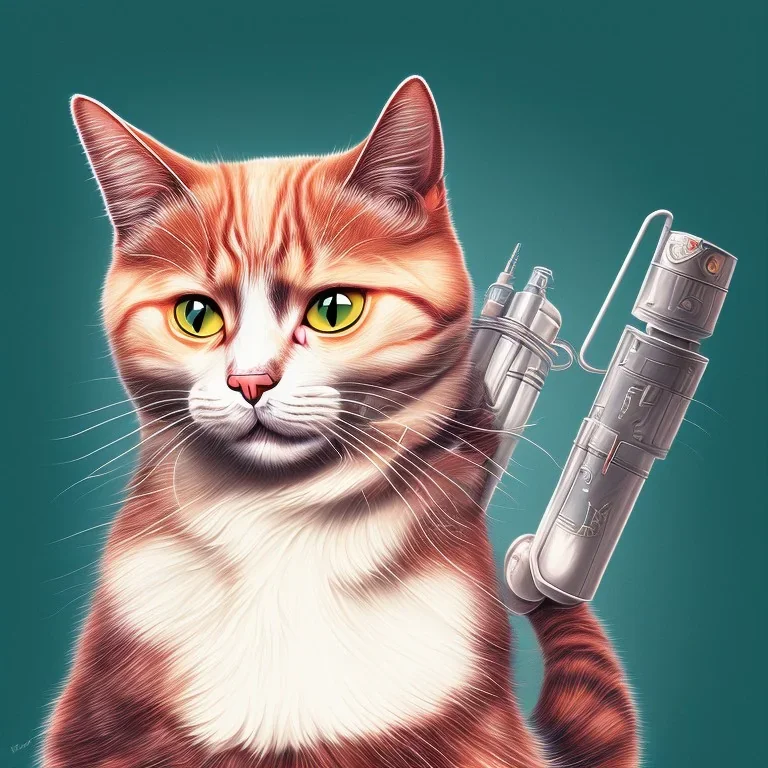 illustration of a rapper cat