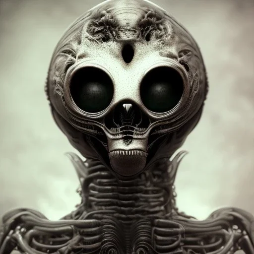 old alien, hr giger, scary, steam punk, realistic, made in octane, cinematic, ultra-realistic, extremely detailed octane rendering, 8K, VRAY Super Real ar 2:3, dof photorealistic futuristic 50mm lens hard lighting dark gray tintype photograph, realistic lighting, sepia color