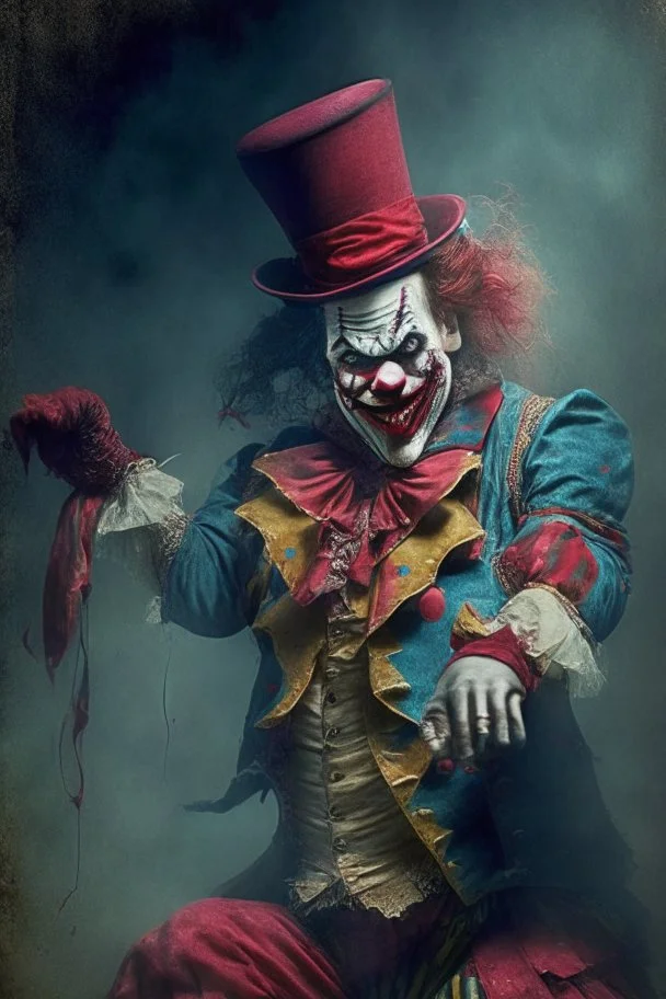 Van Helsing pretending to be a circus clown