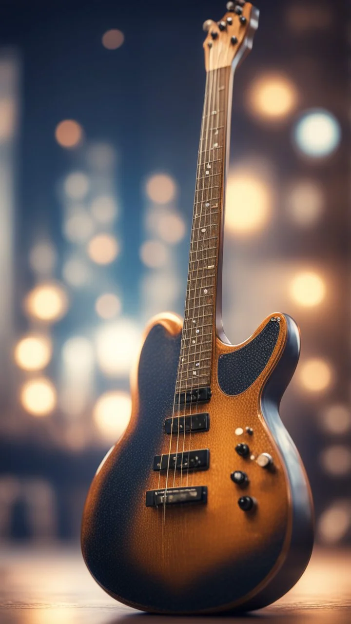 a bass guitar incorporated in a suit, bokeh like f/0.8, tilt-shift lens 8k, high detail, smooth render, down-light, unreal engine, prize winning