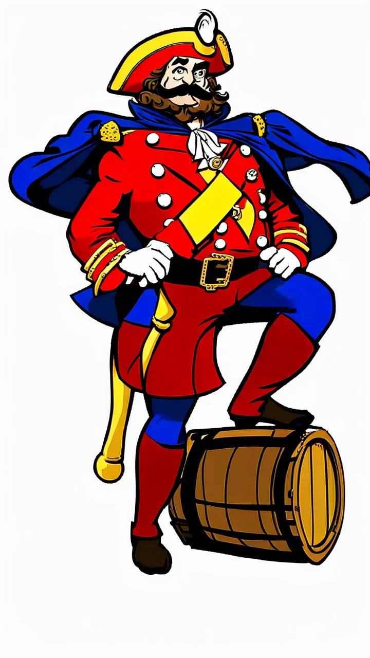 Captain Crunch standing in a captain morgan pose