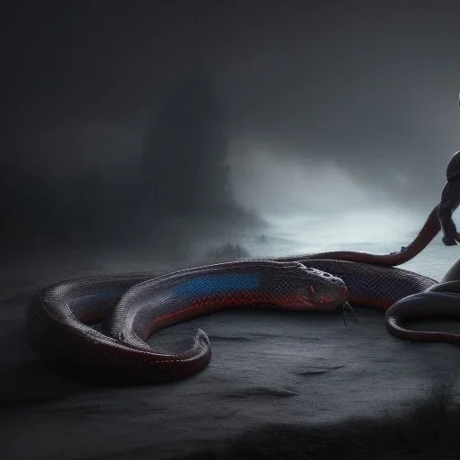 Full body photography of an ethereal Jörmungandr the world snake, Fire theme art, Dark moody night atmosphere, by Michelangelo, 8K, high body details, anatomically perfect body, oak tree roots, ignore NSFW