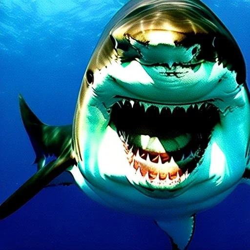 Great White Shark smiling underwater Caravaggio, Rafel , 8k