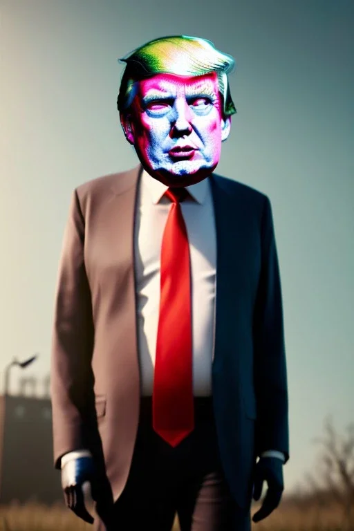 Ultra realistic image, Donald trump zombie, zombie performance, suit, skull, blood, torn arm, night, walking twisted, waist up view, thriller style, dark ambient, highly detailed, White House background, concept art, unreal engine 5, ray tracing, RTX, ultra detail, volumetric lighting, high definition, high resolution.