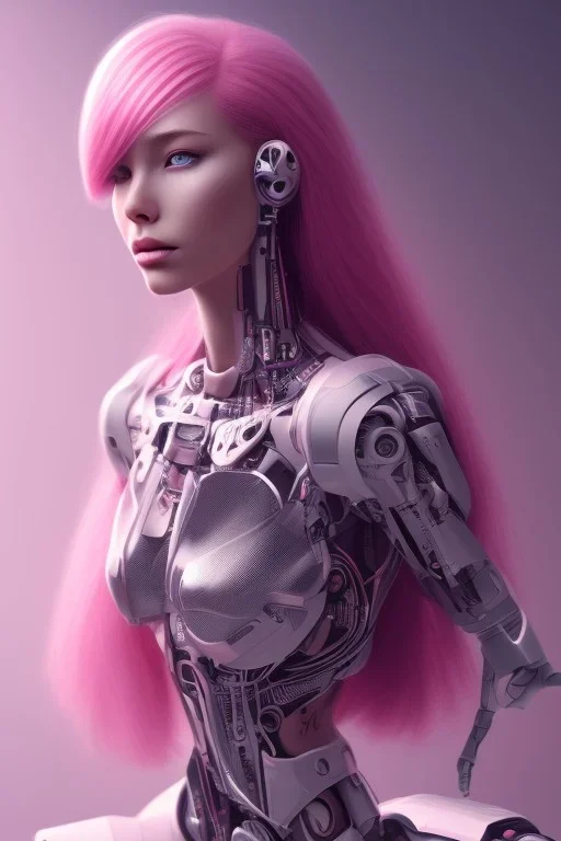 cyborg, pink hair,seven , perfekt, real, dream