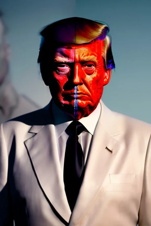 Ultra realistic image night, Donald trump zombie, suit, blood, torn arm, night, the walking dead style, dark ambient, highly detailed, White House background, concept art, unreal engine 5, ray tracing, RTX, ultra detail, volumetric lighting, high definition, high resolution.