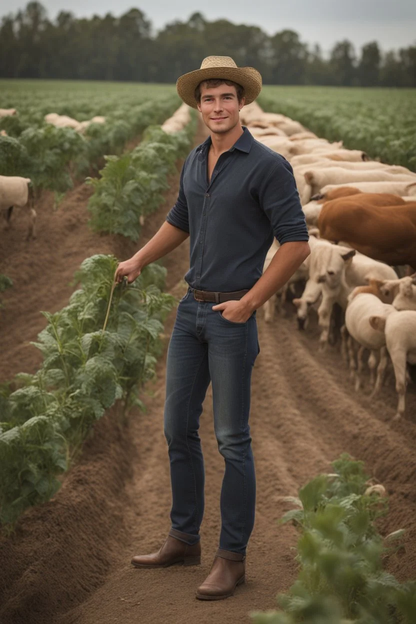A young farmer guy. Political campaign wothy picture. He's spanish and dutch. Portrait picture.
