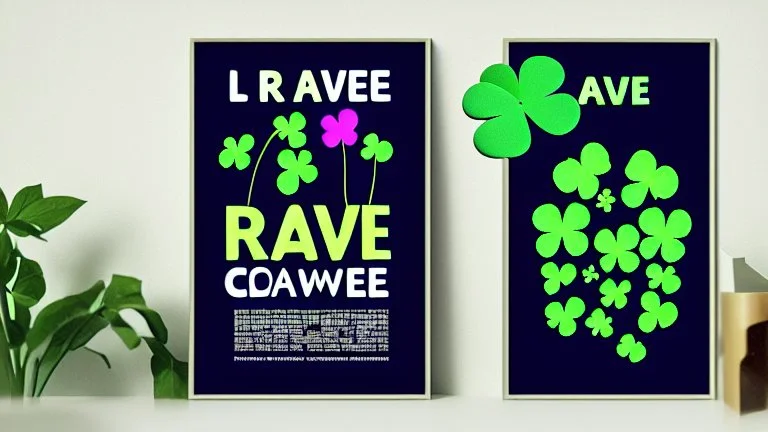 rave poster with Four-leaf clover text area