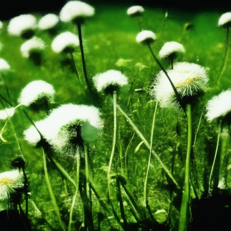 green dandelions