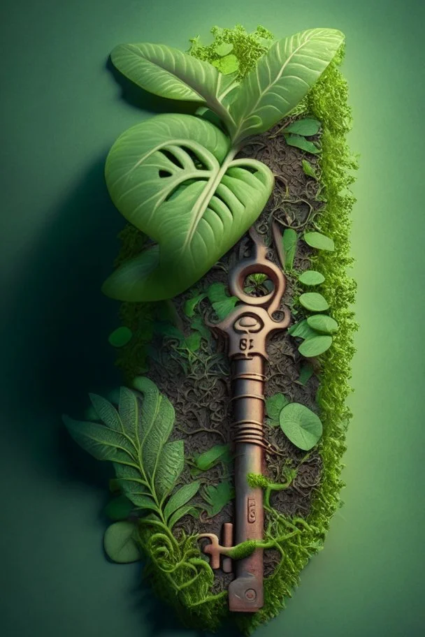 key made out of living plants