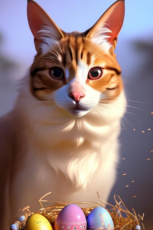 Jesus and easter eggs and cats bokeh digital painting extremely detailed studio lighting crisp quality and light reflections 8k cinematic lighting portrait photorealistic ultra detailed cinematic postprocessing focused