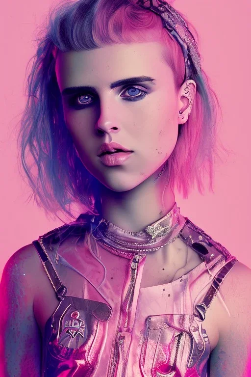 Danish Singer MØ in style , pink tones, high lighting