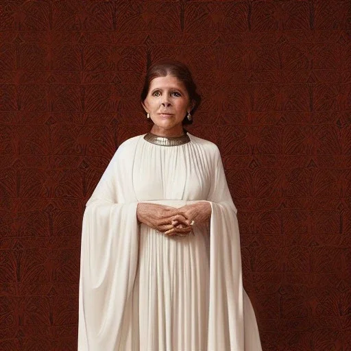 [[extrem stunning photorealistic carrie fisher as princess leia in star wars]] :: [[photorealistic sharp brown eyes, inticate ornate white gown, symmetrical short hair, head and shoulders portrait by Annie Leibovitz, 8k resolution photorealistic hyperdetailed portrait, intricately detailed, triadic colors]] :: [[space background]]