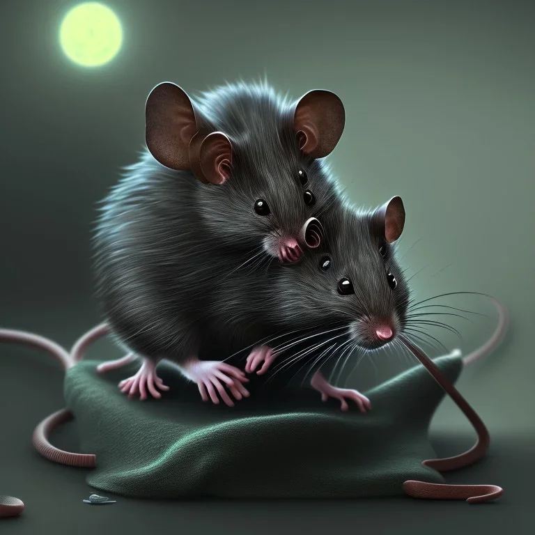 All Black Field mouse, cartoon, dark, high definition, ultra 8 k,