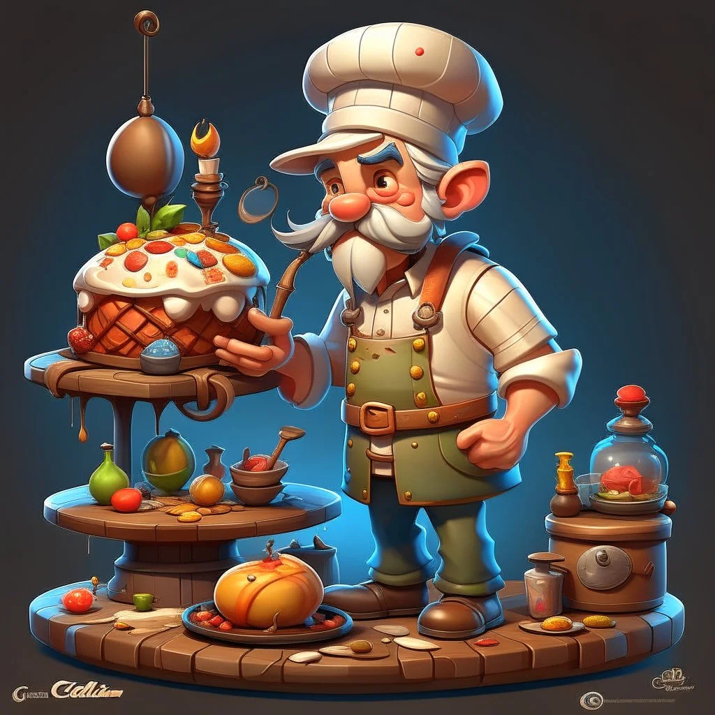 a cartoon character thirty years old confectioner , an ultrafine detailed painting by senior character artist, featured on polycount, sots art, artstation hd, 2d game art, behance hd