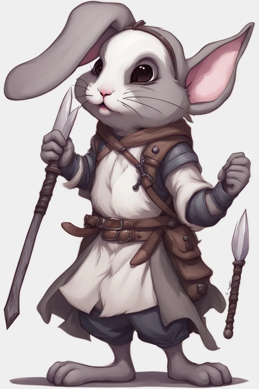 evil cute bunny adventurer dnd art realism