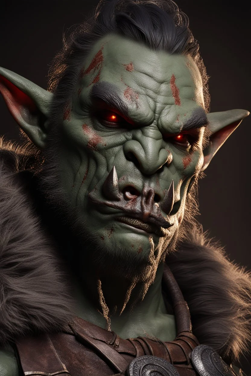 Orc with grey skin soft features