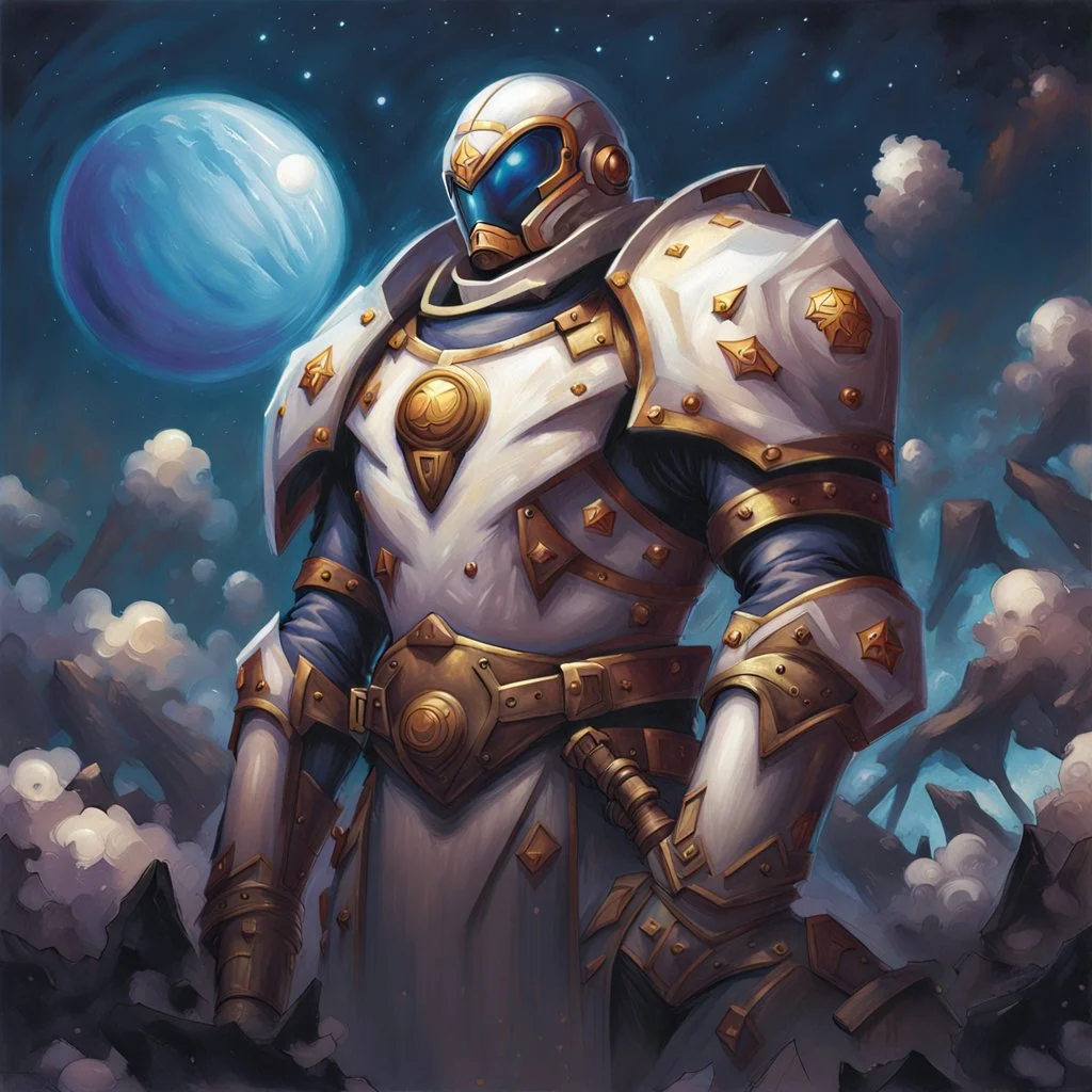 heroic fantasy galactic paladin 90's tcg art 90's tcg art