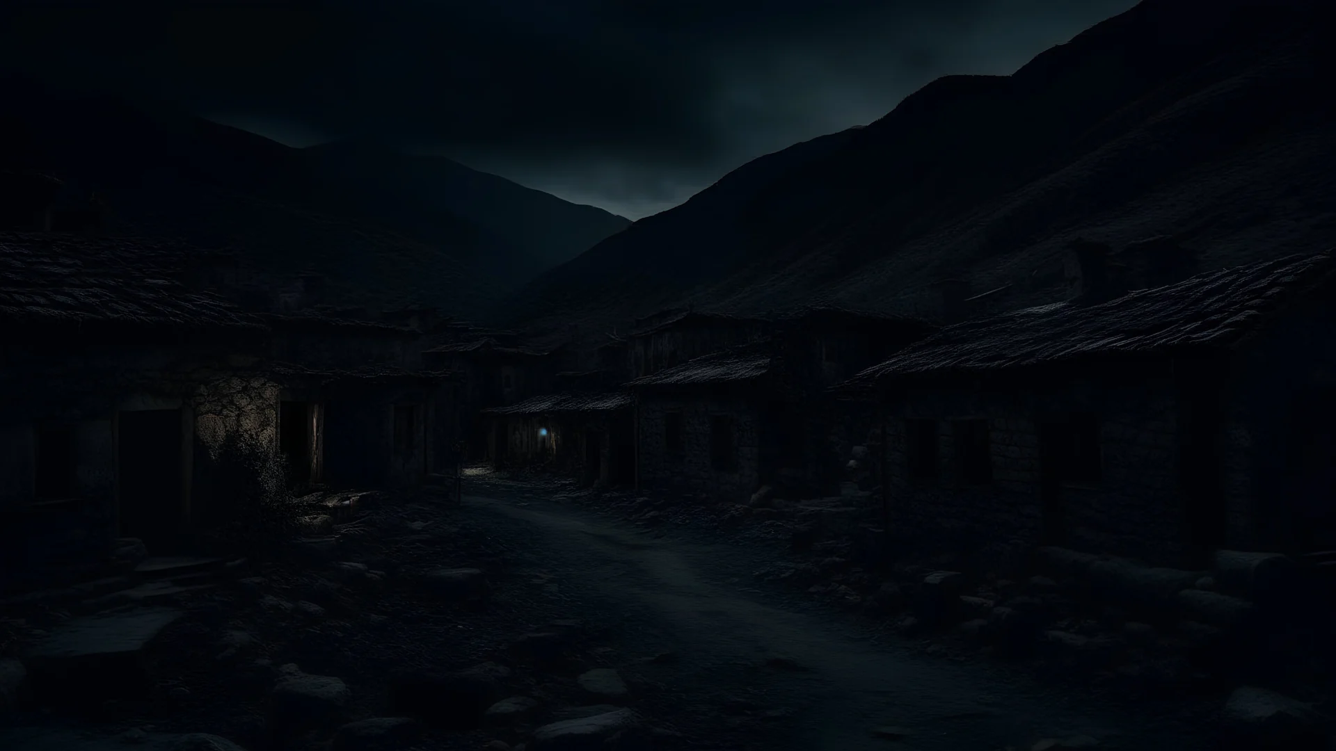 Haunted village in Iran, dark , 4k, high resolution, horror