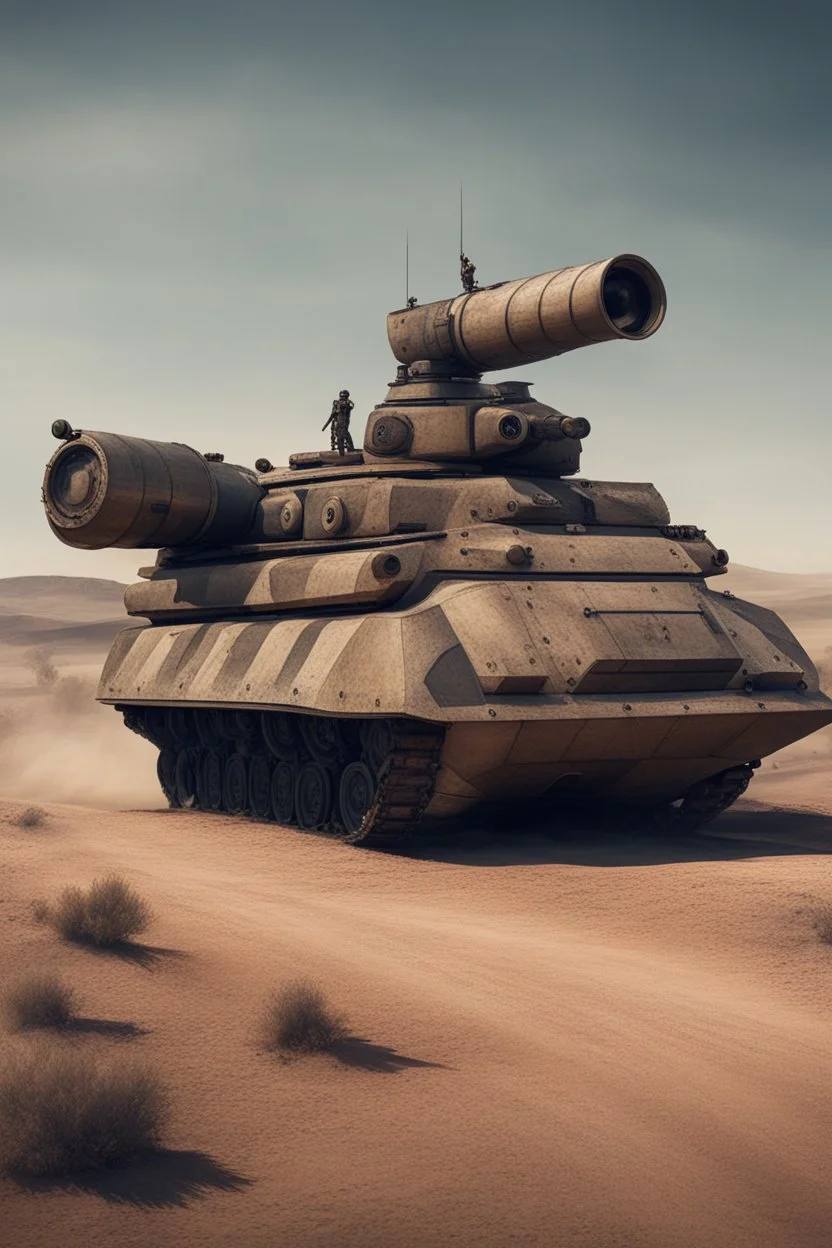 A super advanced three-barrel tank