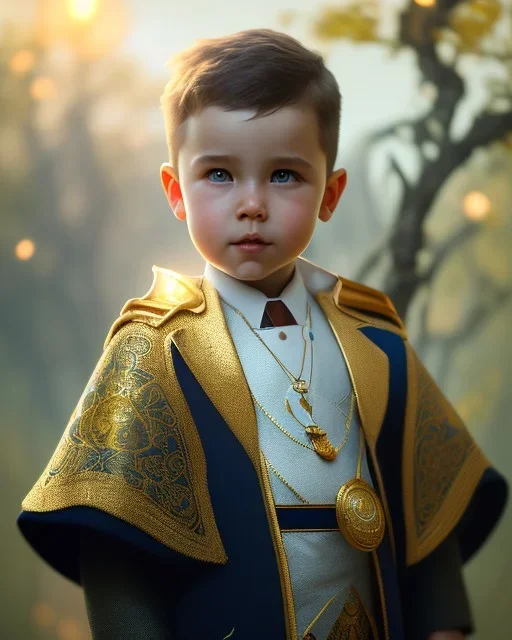 A small boy, magic child, head and shoulders, 8k resolution concept art portrait by Greg Rutkowski, Artgerm, WLOP, Alphonse Mucha dynamic lighting hyperdetailed intricately detailed Splash art trending on Artstation triadic colors Unreal Engine 5 volumetric lighting Splash art fantasy"