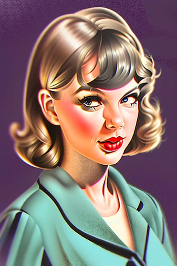 make a portrait of a 1950's Taylor Swift