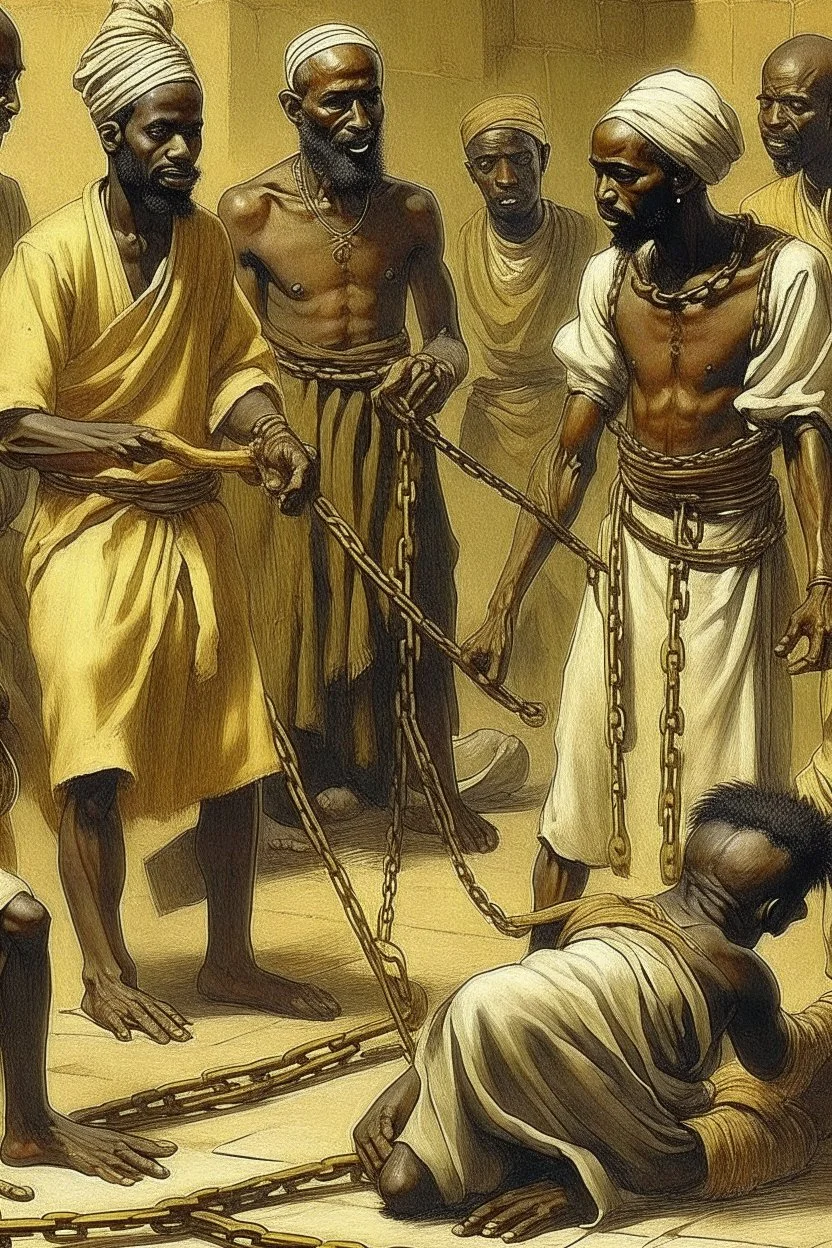 A picture of an Ethiopian slave being tortured in the beginnings of Islam