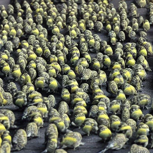 a hundred budgies