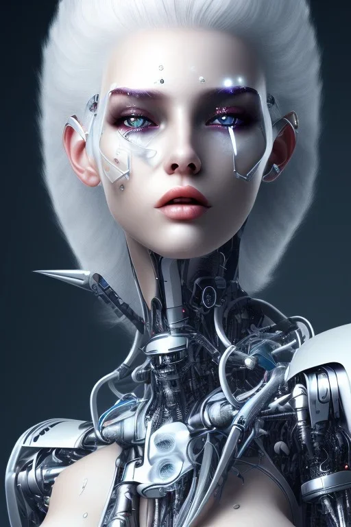 cyborg, white hair, sexy, perfekt, real, dream