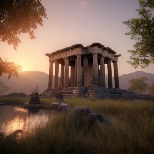 Artemis Tapınağı, unreal engine 5, sunset