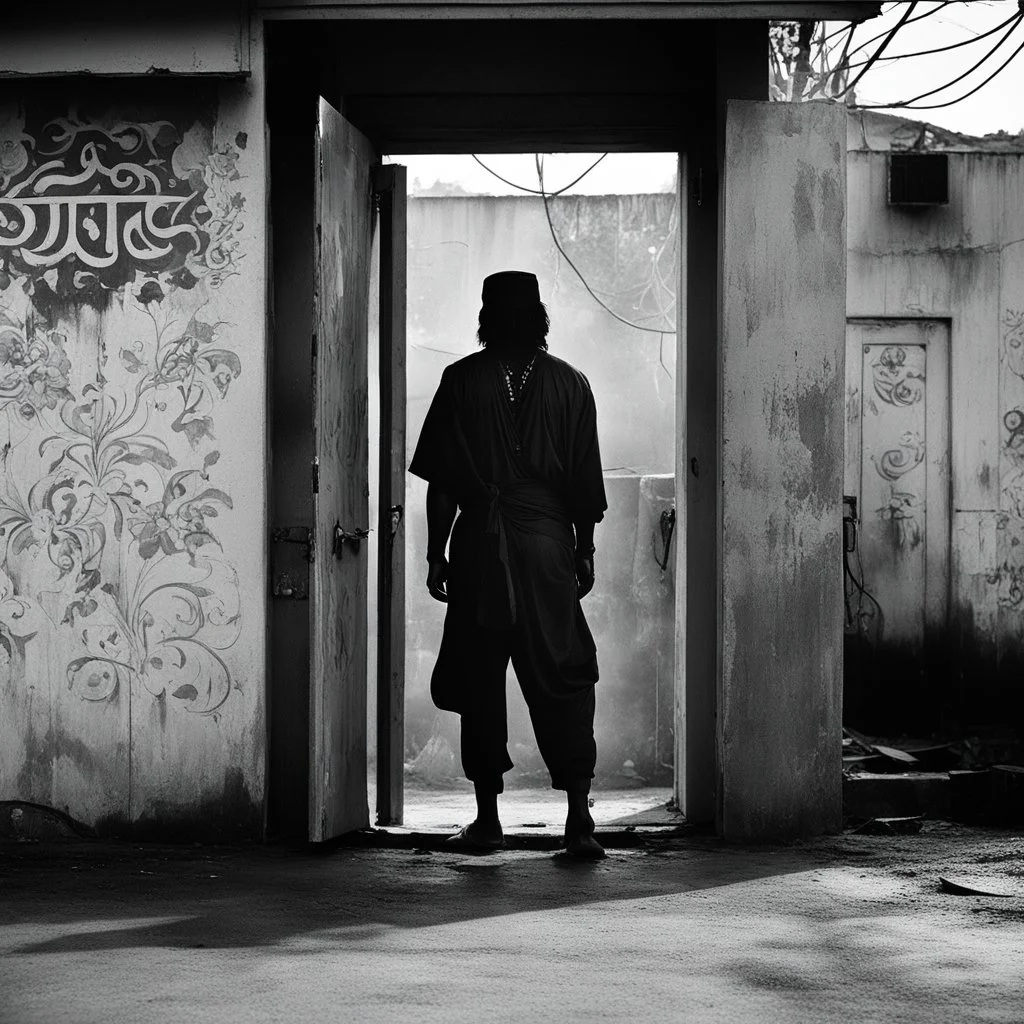 [photo shoot of Sandokan by Sergio Sollima, (1976)] In the gritty streets of Alabama, where the humid air hung heavy with the scent of sweat and secrets, a lone figure stands before the weather-beaten door of a rundown motel. The silhouette of the Dharma Bum, a former gangsta covered by tattoos. To the untrained eye, it was just another shabby building in a forgotten corner of the city. But to those in the know, it was a temple of sorts, a sanctuary for those seeking solace in the chaos of urban