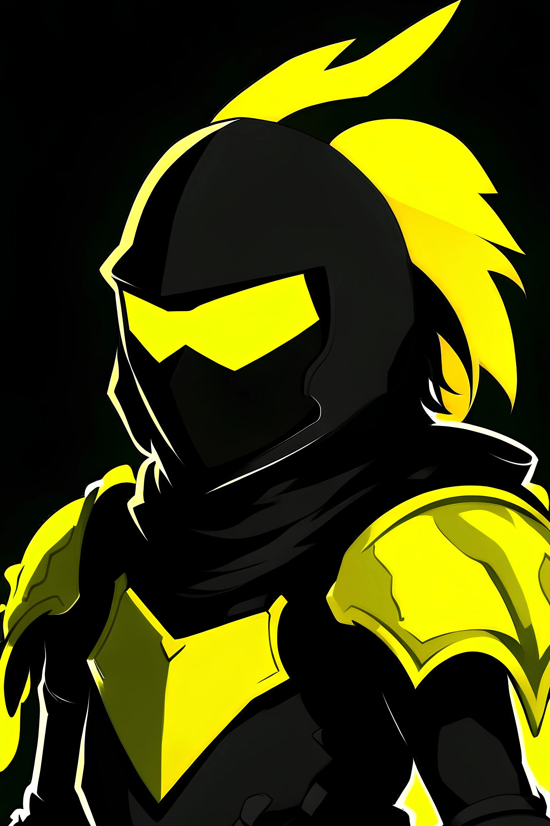 Draw a 2d, no vector, 64 pixel black knight and let his hair appear and be yellow.