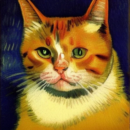 Portrait of a cat by Van Gogh