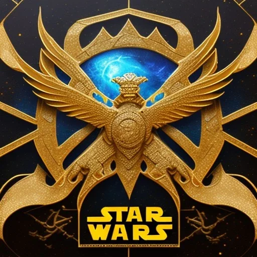 logo with only the letters 'STAR WARS', atmospheric, intricate, epic fantasy, ornate, 3D, cinematic lightning, glow effect, 1024K