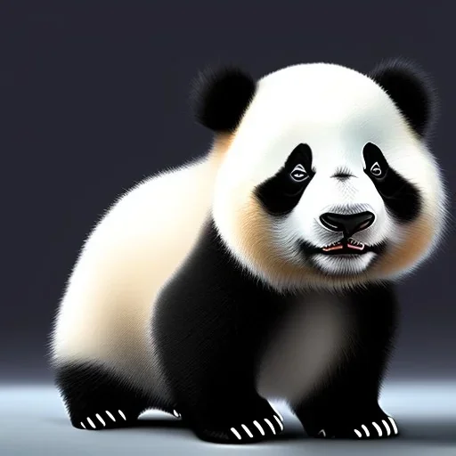 cute baby panda, by pixar