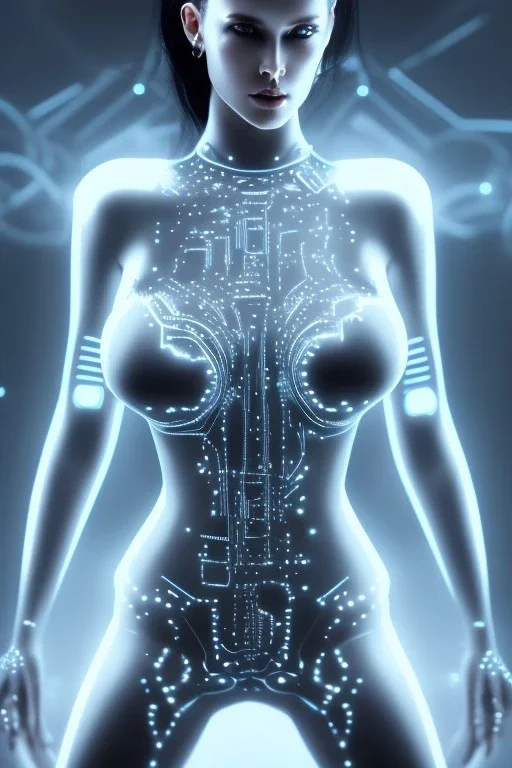 cyberpunk, black latex body, women, body portrai, big boobs, highlight eyes perfect, skin, tron, cyborg, perfekt sexy, real, dream, hr giger