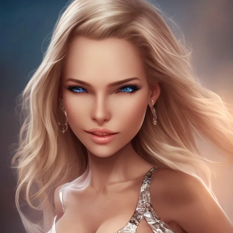 belle femme blonde souriante aux yeux bleus