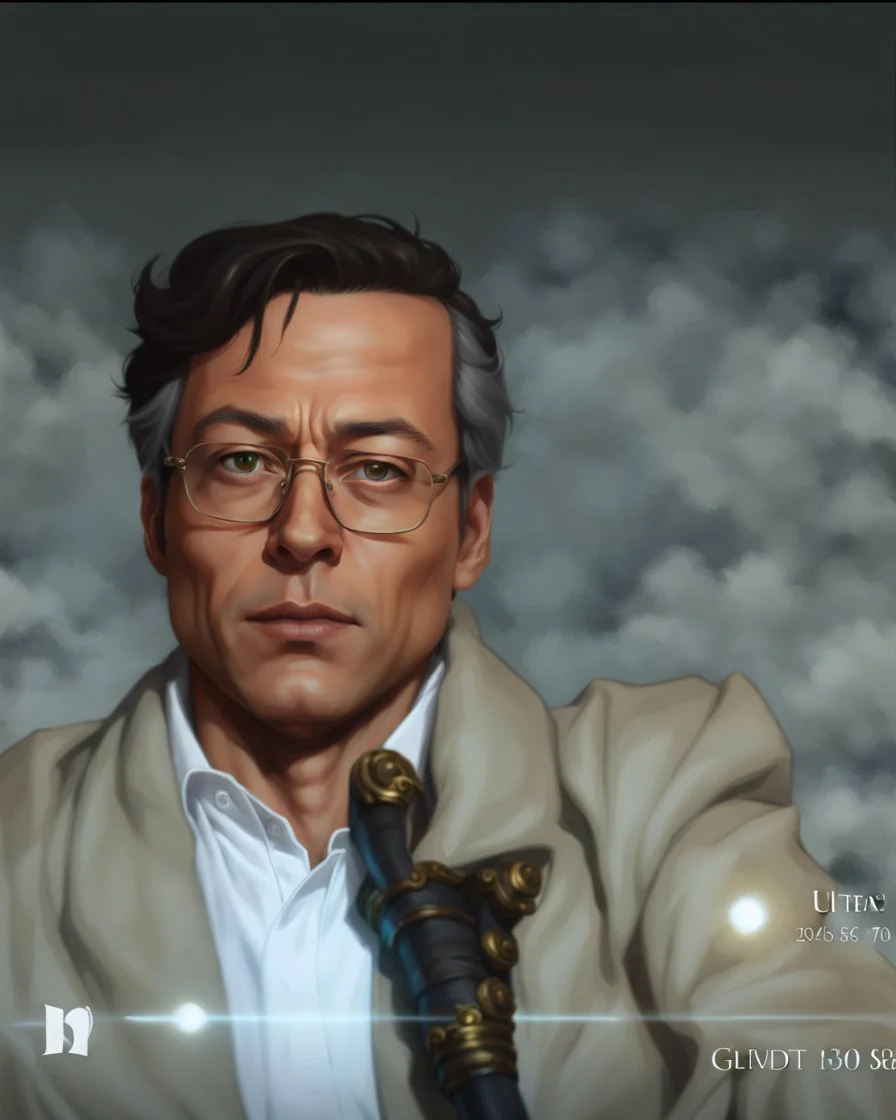 Retrato de Gustavo Petro guerrero con túnica y capucha, espada luminosa, cuerpo completo, calidad ultra, hiperdetallado, arte digital, 8k