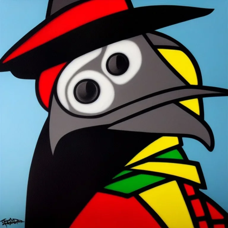 A portrait of a plague doctor, art by Romero Britto trending on artstation